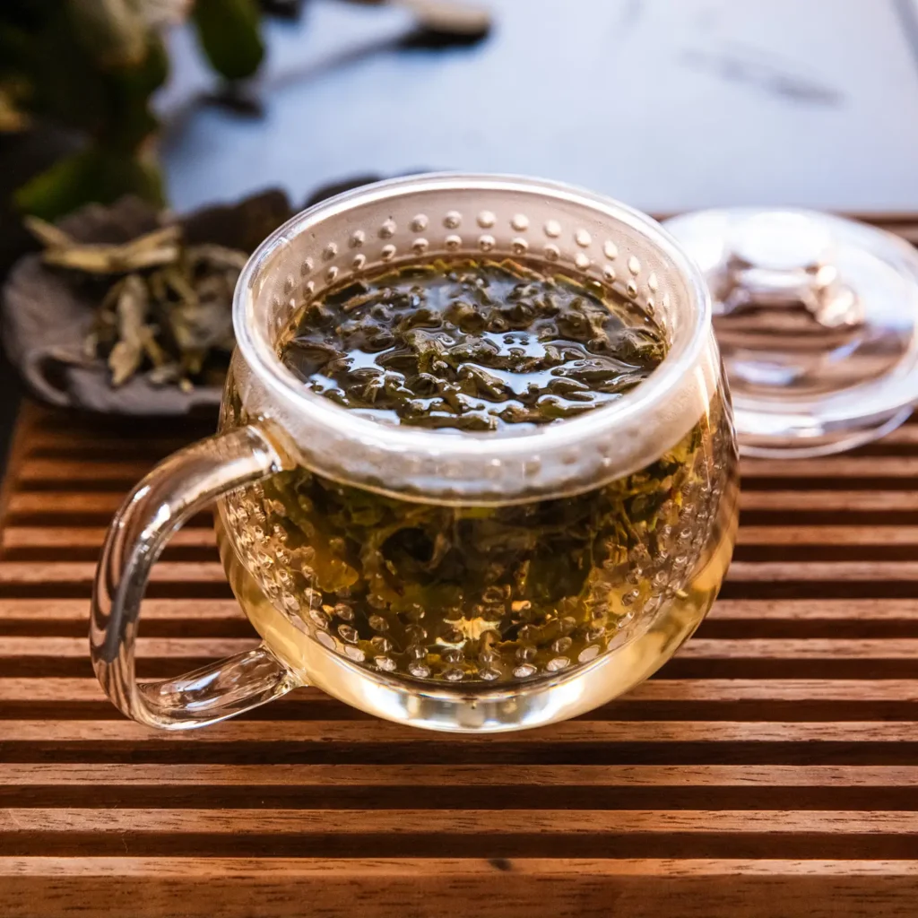 green tea brewing